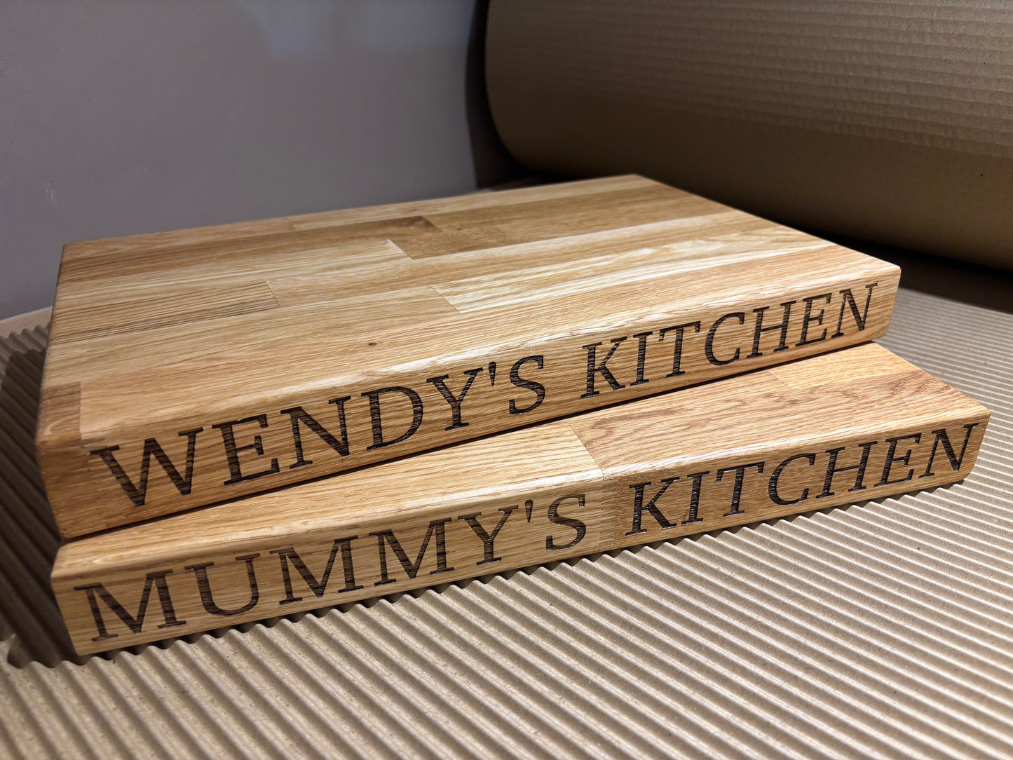 Engraved Oak Butchers Block Board The Rolling Cow