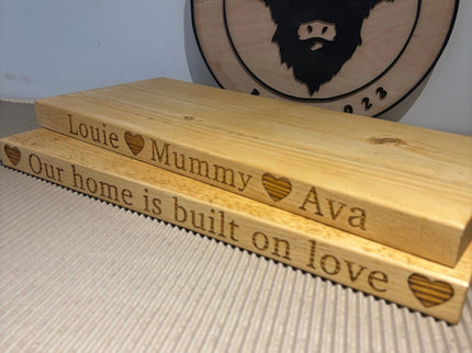 Personalised Rustic Wooden Shelf Shelves The Rolling Cow