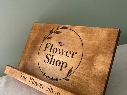 Engraved Wooden IPad Stand The Rolling Cow