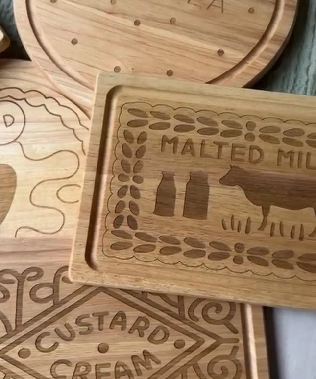 Biscuit Chopping Board The Rolling Cow