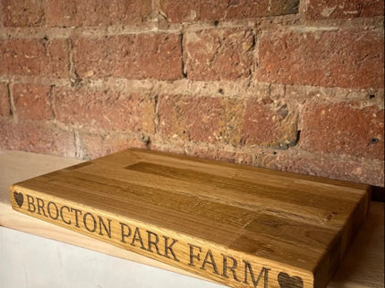 Engraved Oak Butchers Block Board The Rolling Cow