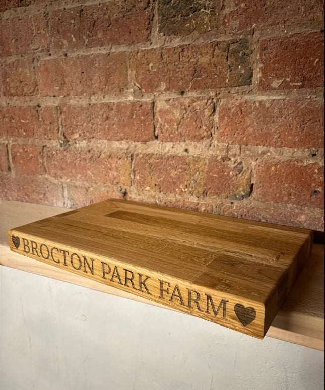 Engraved Oak Butchers Block Board The Rolling Cow