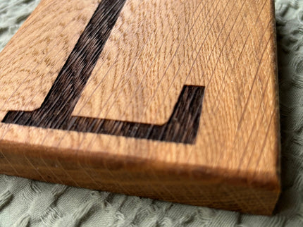 Oak Initial Coaster The Rolling Cow