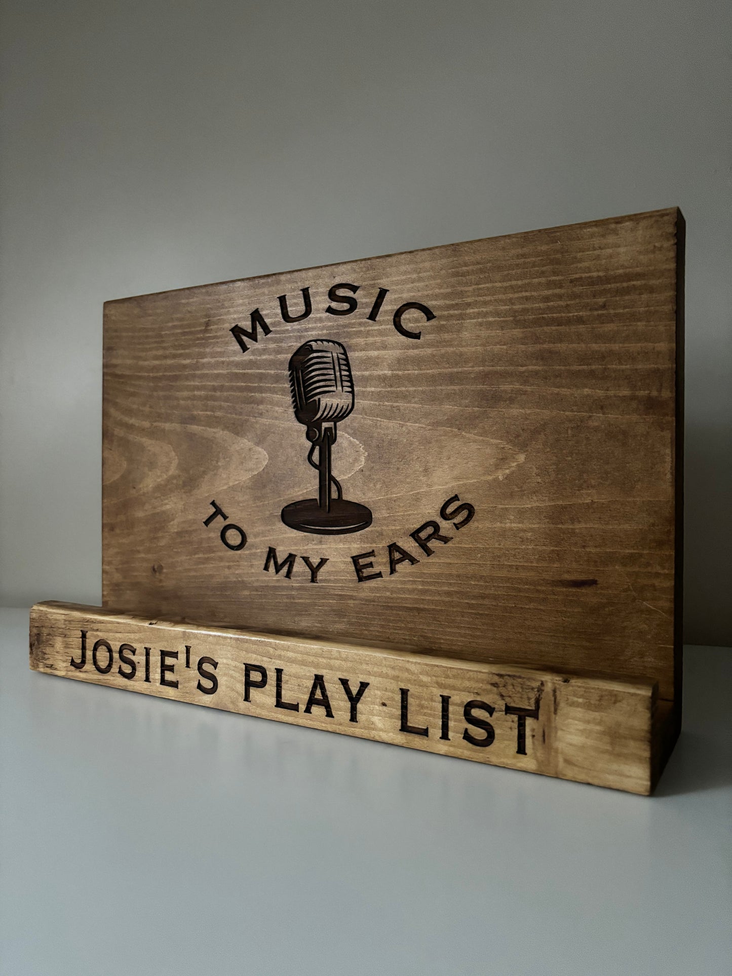 Personalised Wooden Record Holder