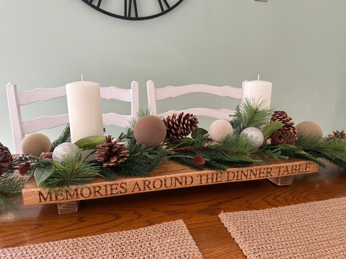 Personalised Christmas Engraved Wooden Table Centrepiece