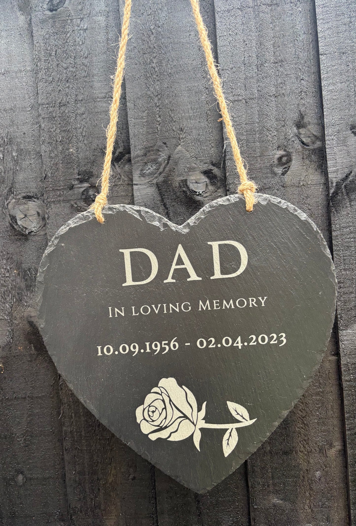 Hanging Slate Heart Plaque