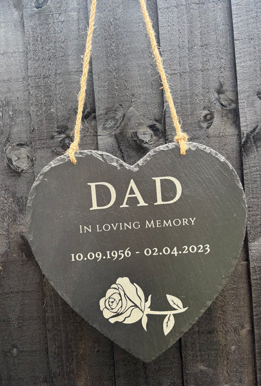 Hanging Slate Heart Plaque