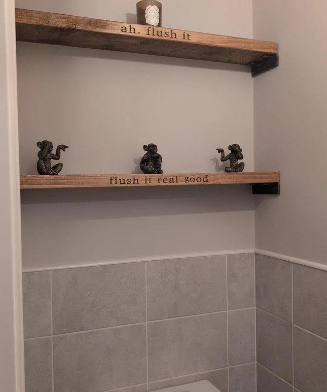 Personalised Rustic Wooden Shelf Shelves The Rolling Cow
