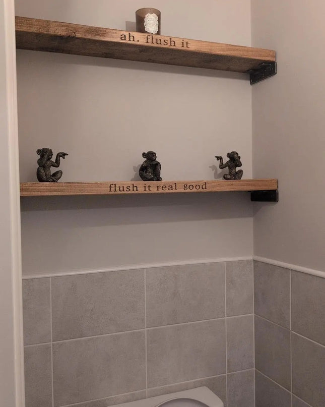 Personalised Rustic Wooden Shelf Shelves The Rolling Cow