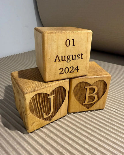 Engraved Wooden Stacking Block The Rolling Cow