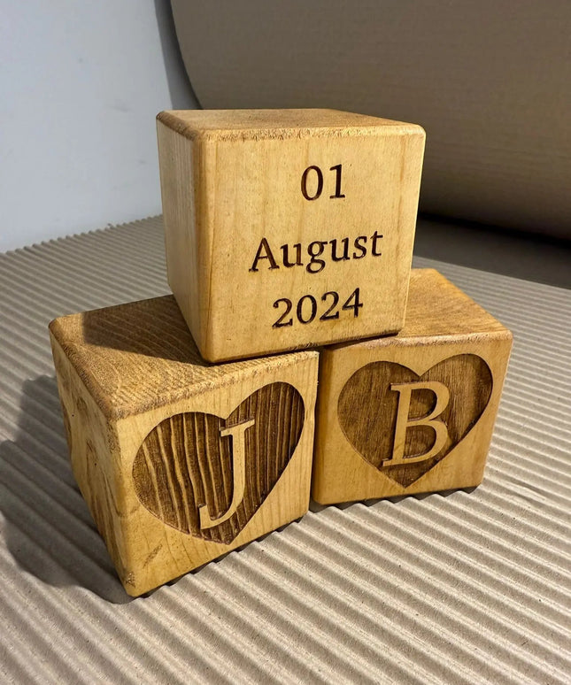 Engraved Wooden Stacking Block The Rolling Cow
