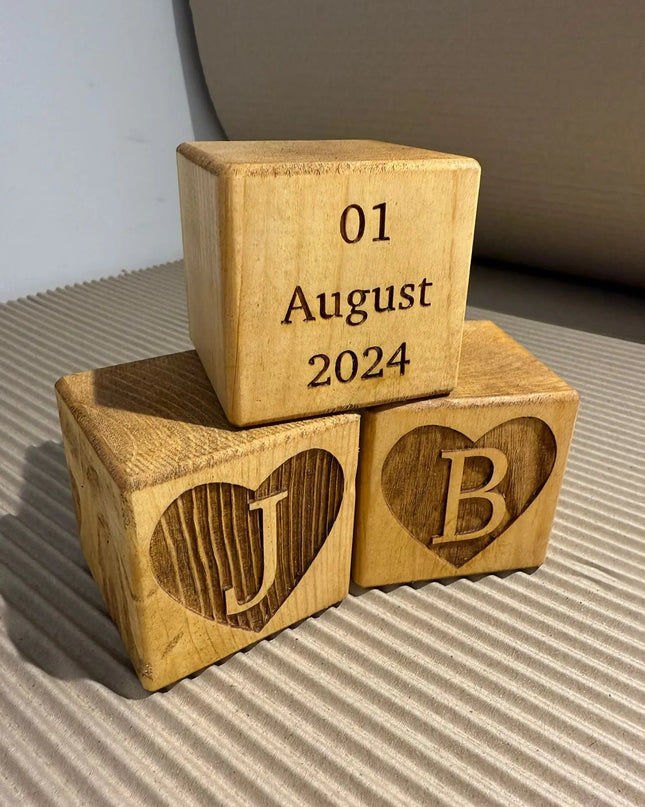 Engraved Wooden Stacking Block The Rolling Cow