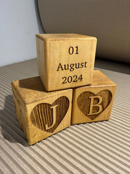 Engraved Wooden Stacking Block The Rolling Cow