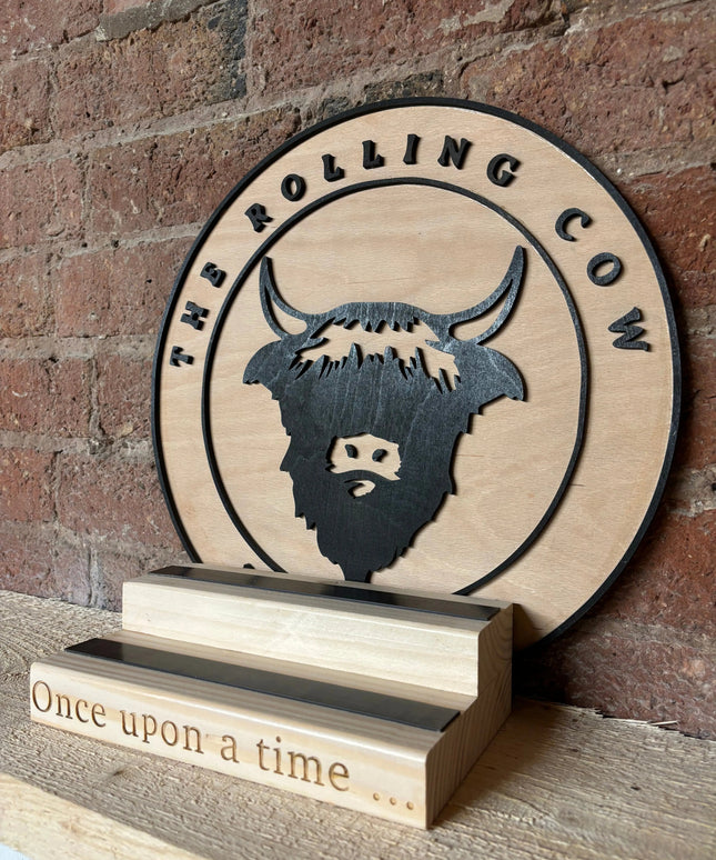 Small Engraved Tonies Character Shelf Stand The Rolling Cow