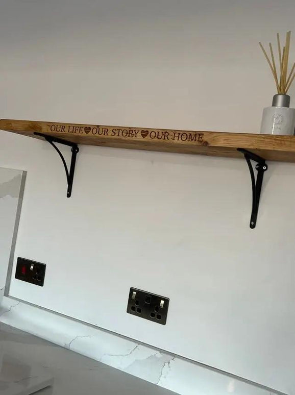 Personalised Rustic Wooden Shelf Shelves The Rolling Cow