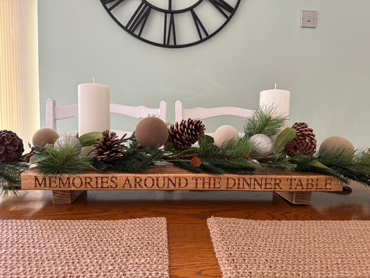 Personalised Christmas Engraved Wooden Table Centrepiece
