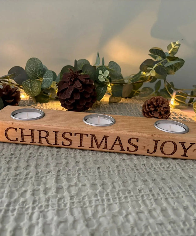Personalised Christmas Tea Light Candle Holder The Rolling Cow