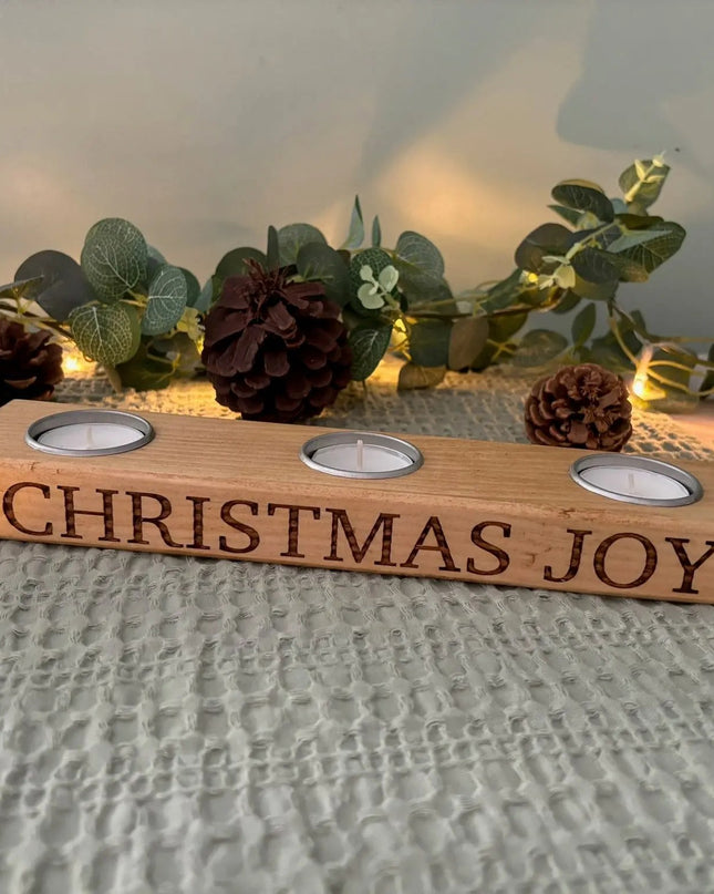 Personalised Christmas Tea Light Candle Holder The Rolling Cow