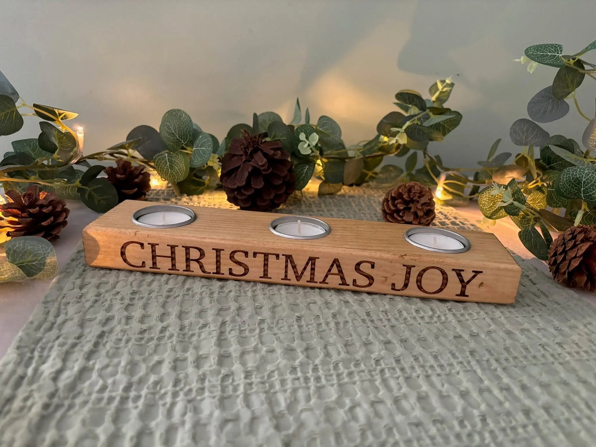 Personalised Christmas Tea Light Candle Holder The Rolling Cow