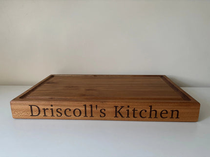 Engraved Solid Oak Wood Large Chopping Board The Rolling Cow