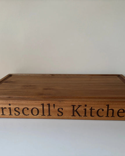 Engraved Solid Oak Wood Large Chopping Board The Rolling Cow