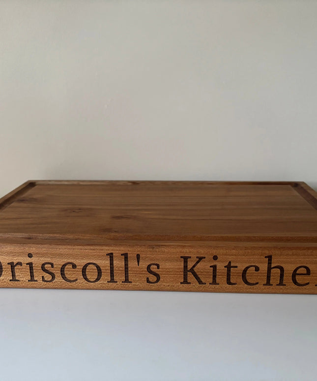 Engraved Solid Oak Wood Large Chopping Board The Rolling Cow