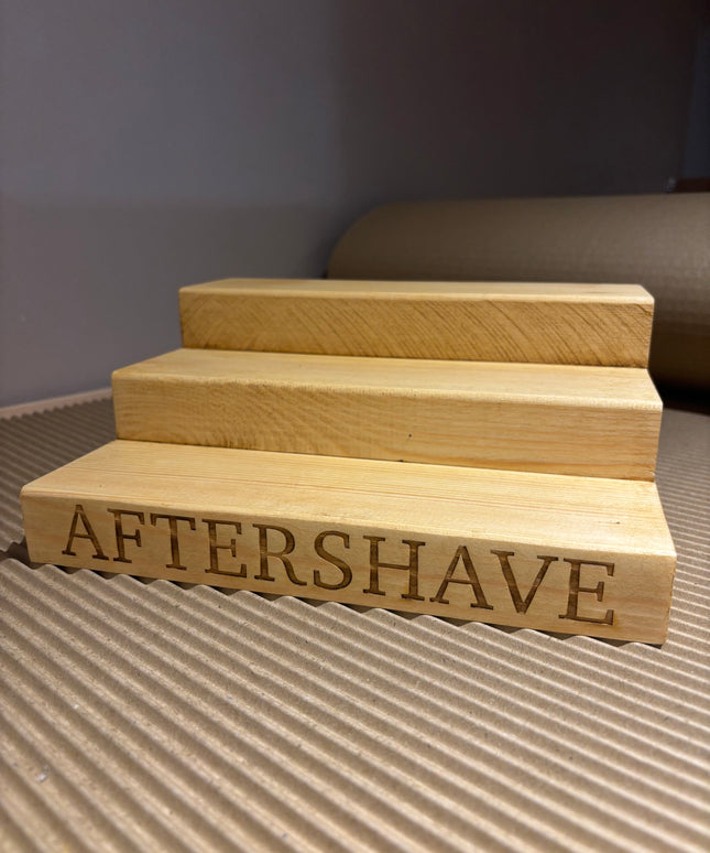 Engraved Perfume Aftershave Shelf Stand The Rolling Cow