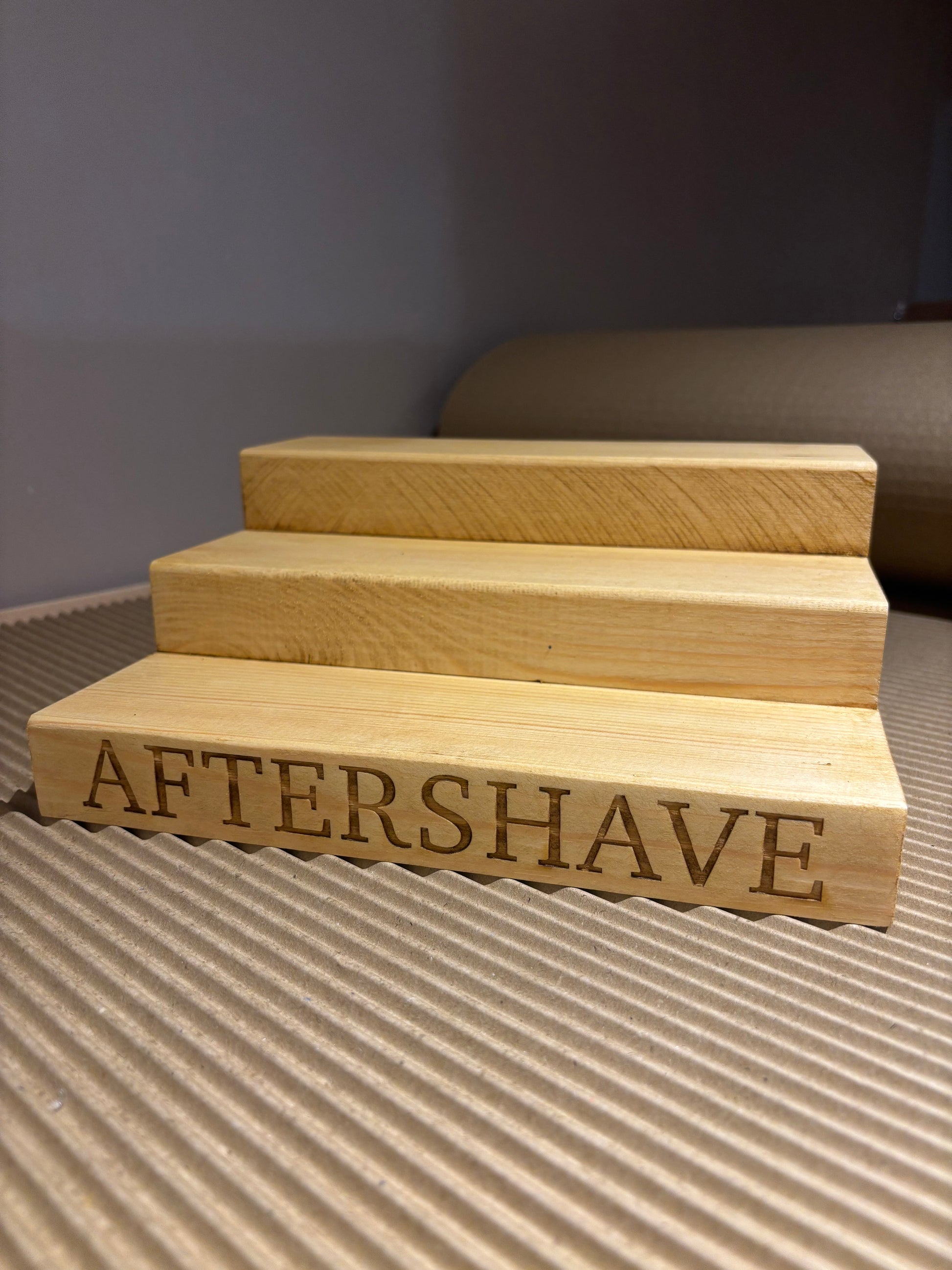 Engraved Perfume Aftershave Shelf Stand The Rolling Cow