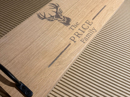Personalised Oak Handle Serving Board The Rolling Cow