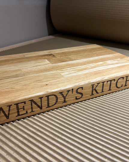 Engraved Oak Butchers Block Board The Rolling Cow