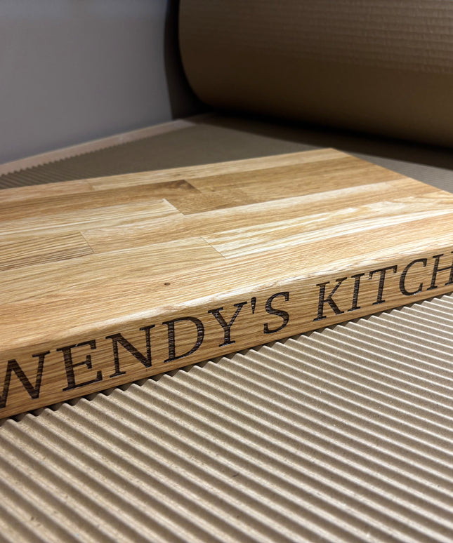 Engraved Oak Butchers Block Board The Rolling Cow