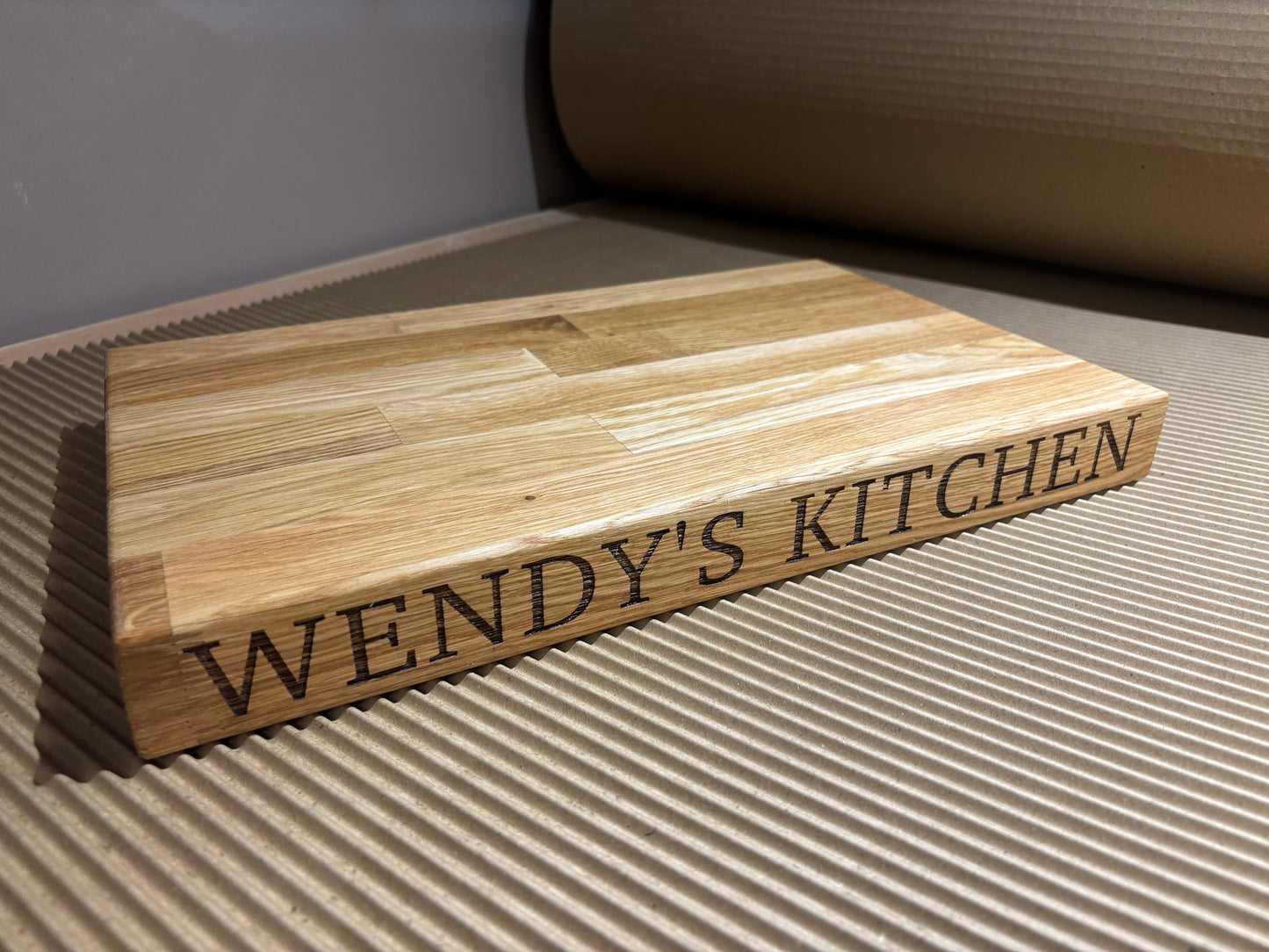 Engraved Oak Butchers Block Board The Rolling Cow