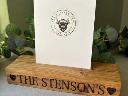 Engraved Oak Photo Block The Rolling Cow