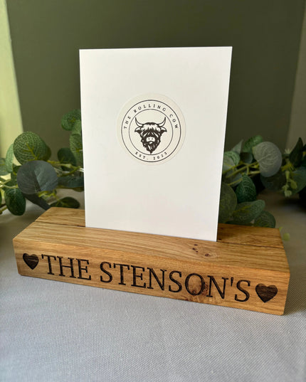 Engraved Oak Photo Block The Rolling Cow