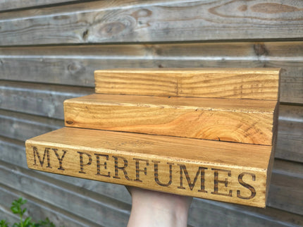 Engraved Perfume Shelf Stand The Rolling Cow