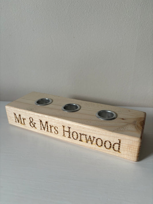 Engraved Candle Stick Holder