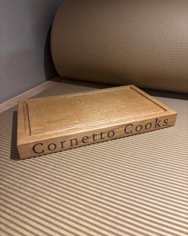 Engraved Solid Oak Wood Large Chopping Board The Rolling Cow