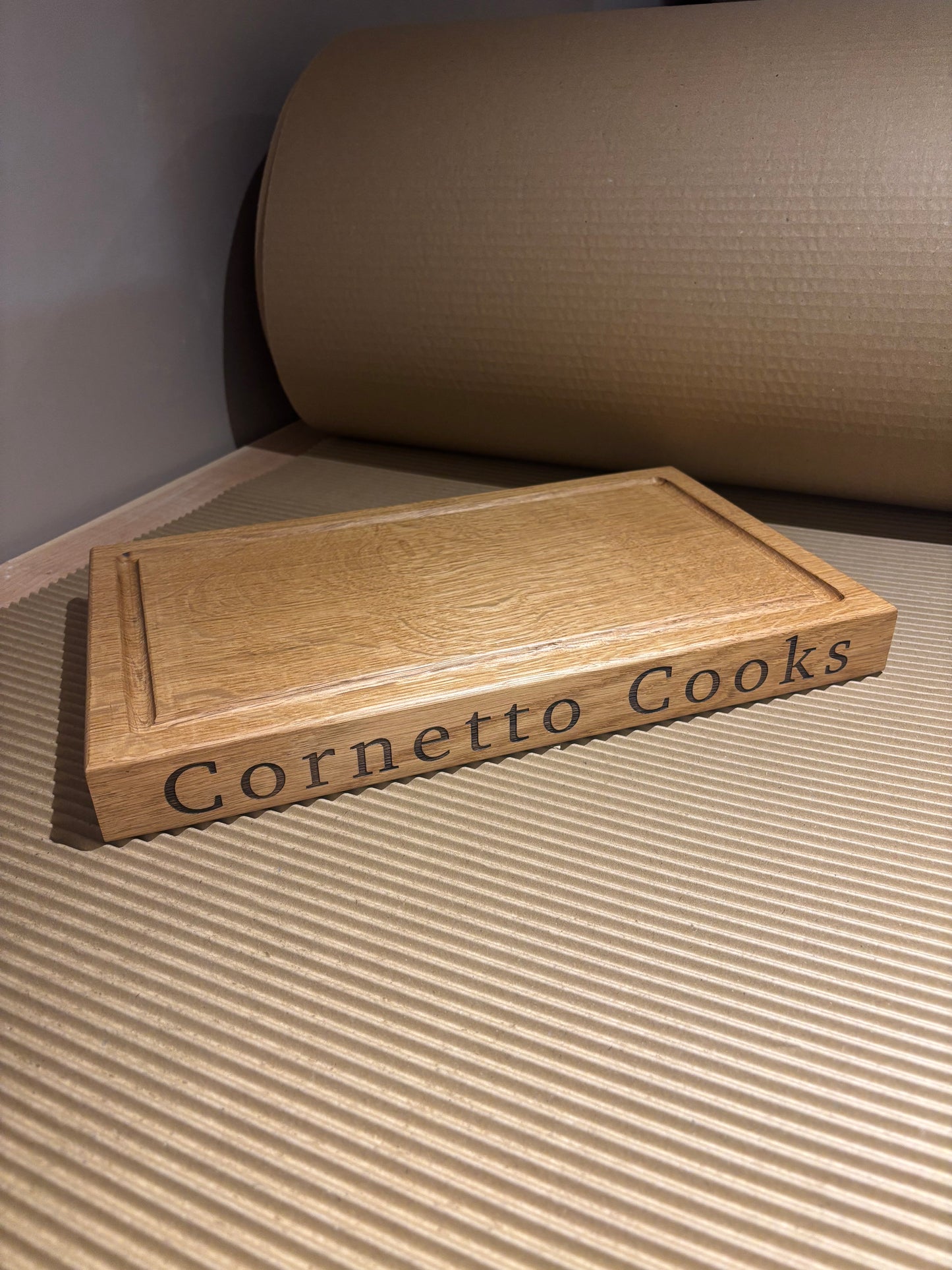 Engraved Solid Oak Wood Large Chopping Board The Rolling Cow