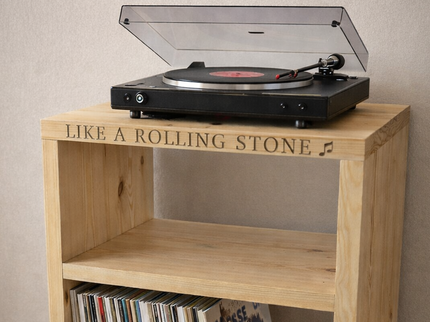 Handmade Personalised Turntable Stand with Vinyl Record Storage