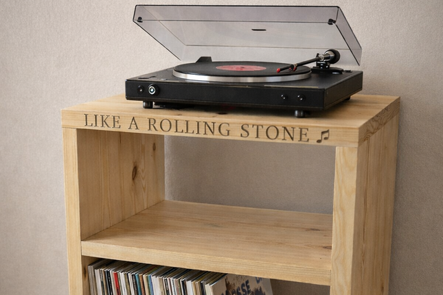 Handmade Personalised Turntable Stand with Vinyl Record Storage
