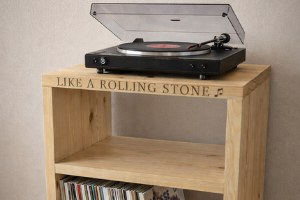 Handmade Personalised Turntable Stand with Vinyl Record Storage