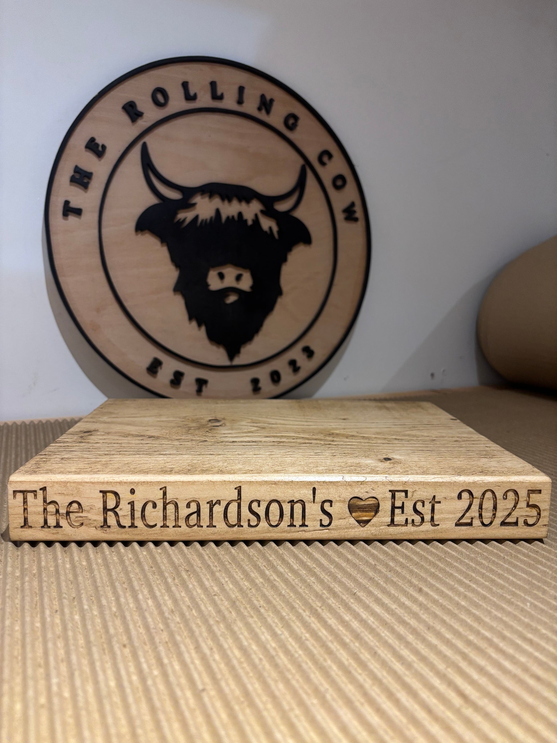 Personalised Rustic Wooden Shelf Shelves The Rolling Cow