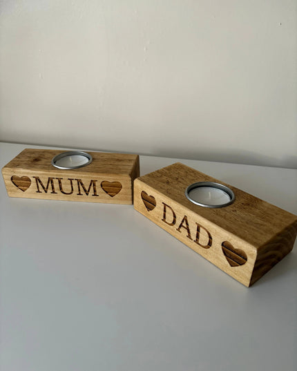 Engraved Single Tea Light Candle Holder The Rolling Cow