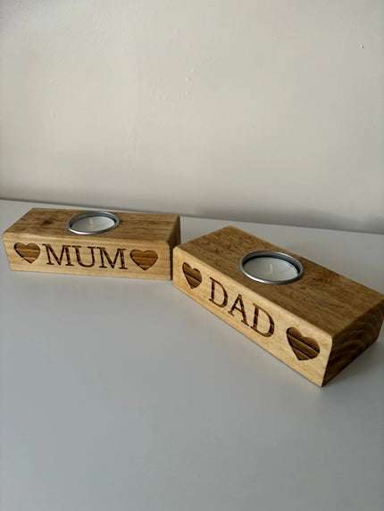 Engraved Single Tea Light Candle Holder The Rolling Cow