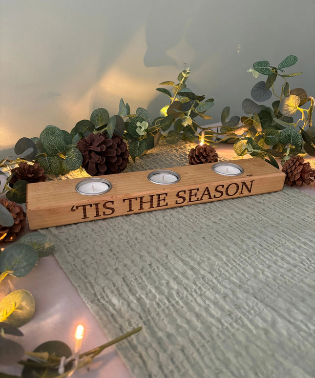 ‘Tis The Season Christmas Tea Light Candle Holder The Rolling Cow