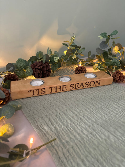 ‘Tis The Season Christmas Tea Light Candle Holder