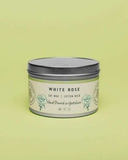 White Rose Candle The Rolling Cow