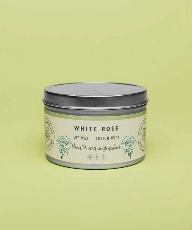 White Rose Candle The Rolling Cow
