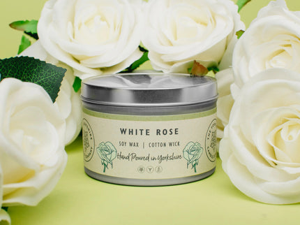 White Rose Candle The Rolling Cow