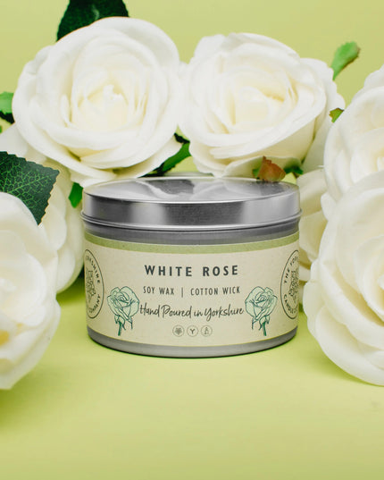 White Rose Candle The Rolling Cow